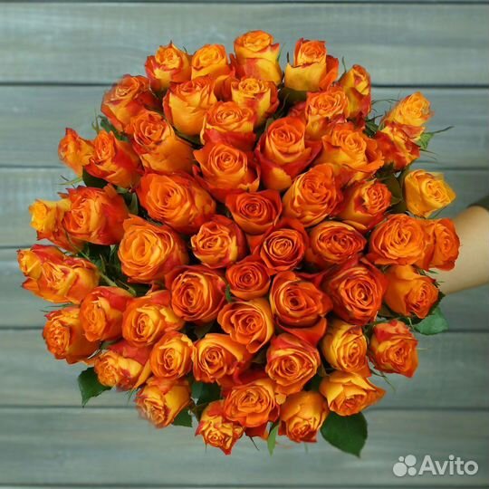 Букет из 51 оранжевой розы 45см