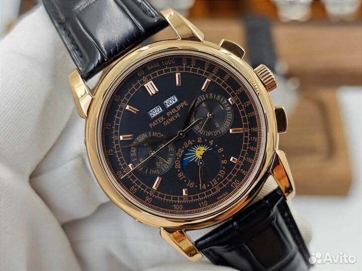 Тёмные мужские механические часы Patek Philppe