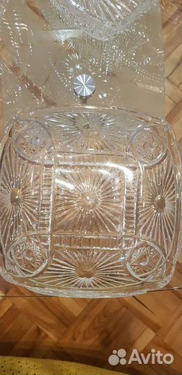Ваза для фруктов/салатник хрусталь