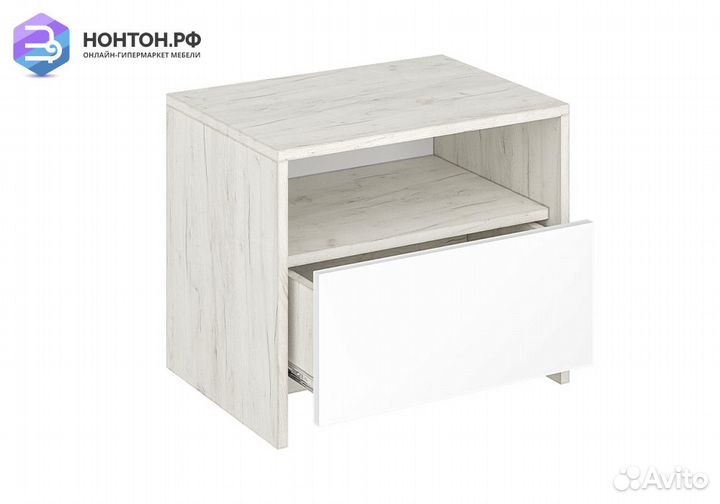 Тумба прикроватная Дублин дуб крафт белый / белый