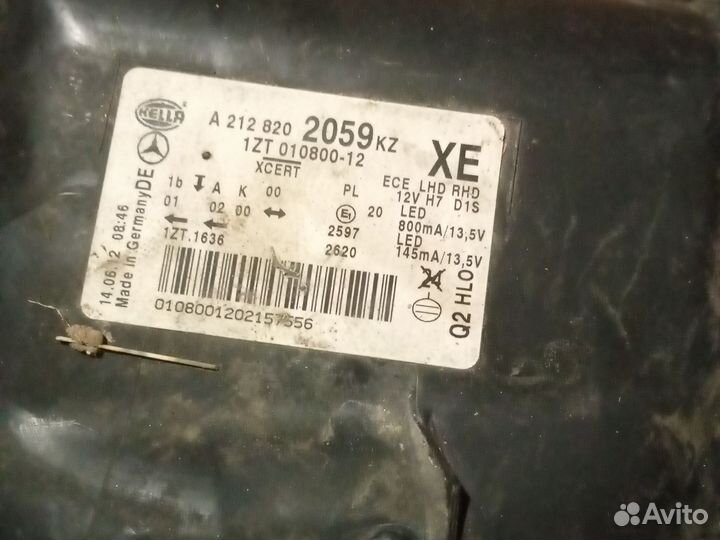 Фара правая мерседес а212