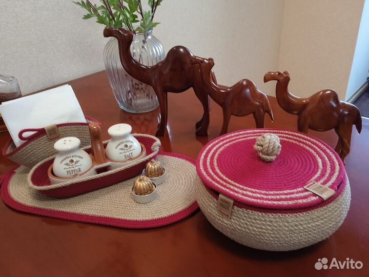 Набор изделий из джута с хлопком handmade