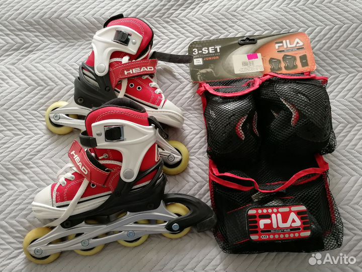Детские роликовые коньки head Hj7 + защита