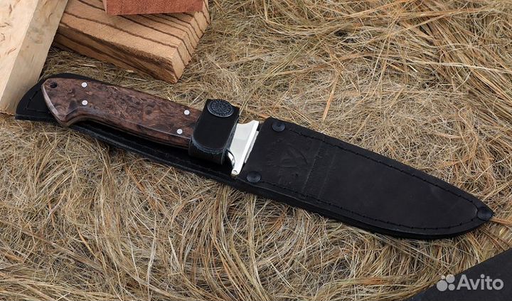 Нож Молния Elmax цельнометаллический рукоять мельх