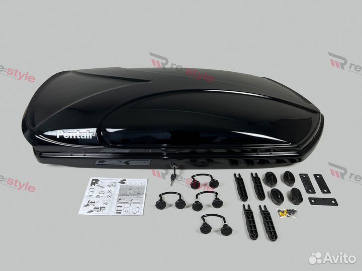 Бокс на крышу серия Cobra 390л Черный