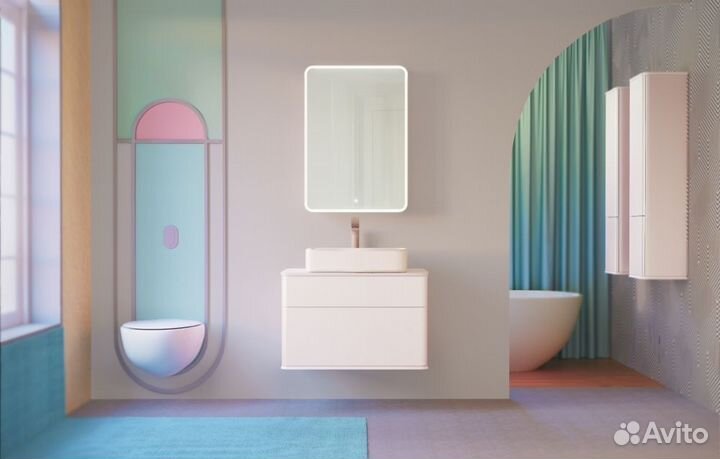 Зеркальный шкаф в ванную Jorno Pastel