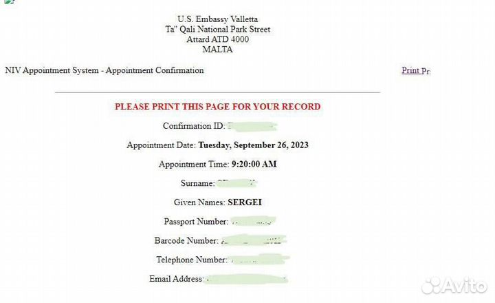 Виза в США бот