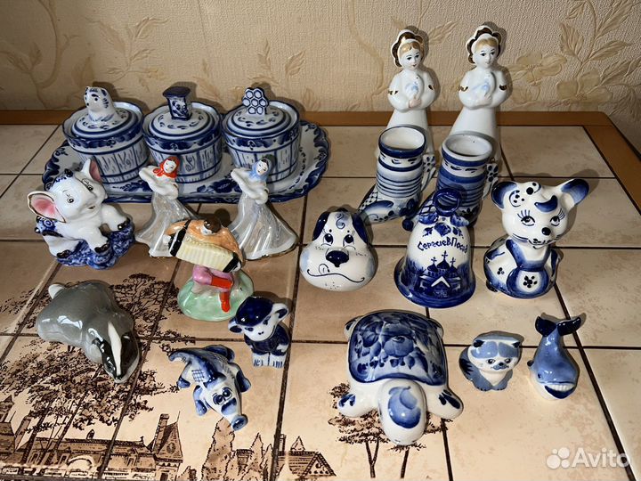 Гжель. Старая гжель. Статуэтки