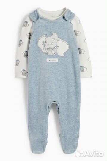 Боди и ползунки велюровые Дамбо 56 c&a