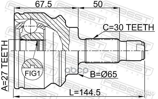 Шрус наружный 27x65x30 BMW X5 E53 1999-2006 febest