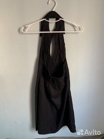 Черное платье-сарафан на пуговицах, vintage/retro