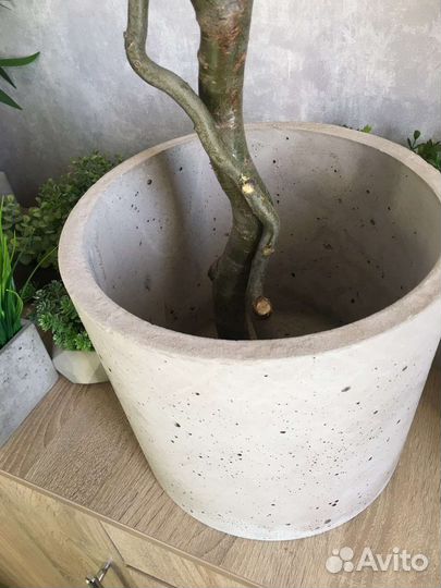 Бетонное кашпо горшок для цветов