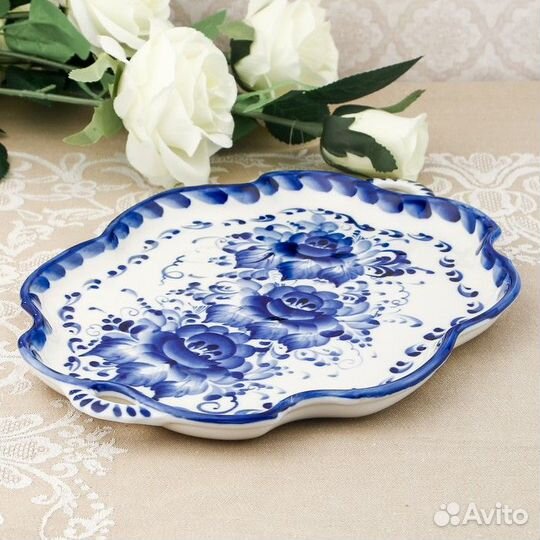 Поднос 'Юлия', 21х29х2 см, гжель