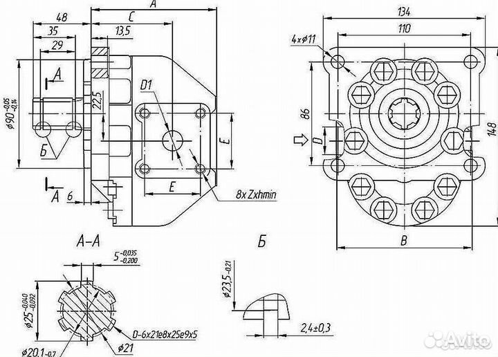 Шестеренчатый насос нш 32 Д-4Л