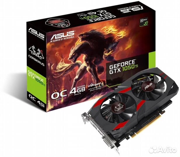 Видеокарта asus GeForce GTX 1050 Ti Cerberus