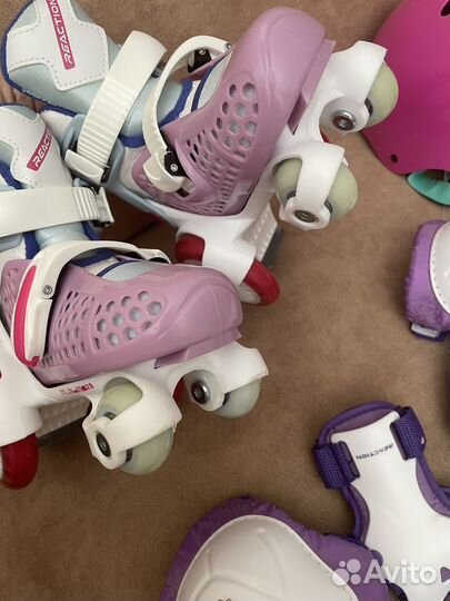 Роливовые коньки раздвижные Reaction с защитой