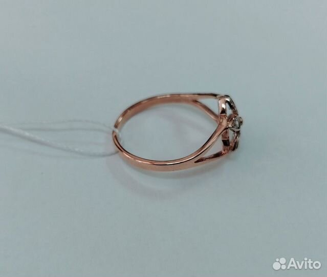 Золотое кольцо с фианитом 18,5р