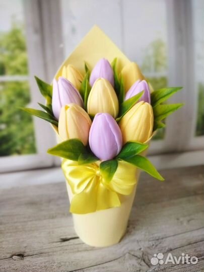 Букет тюльпанов из мыла ручной работы