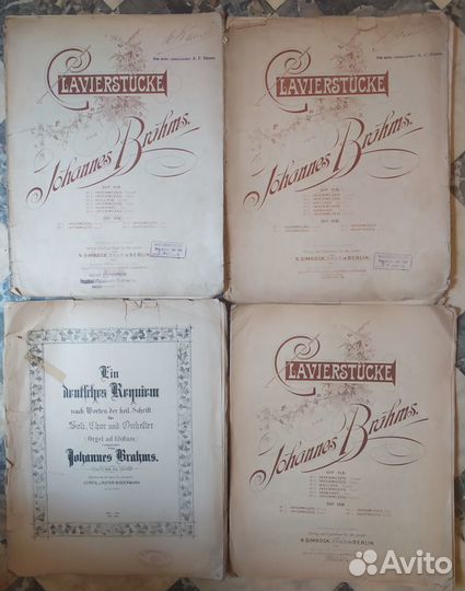 Старые ноты: Ф. Мендельсон, Й. Брамс, В. Моцарт