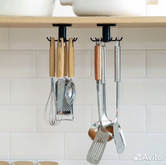 Самоклеющийс врашающийся крючок для кухни на 360