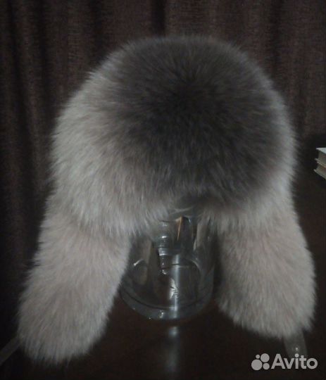 Шапка- ушанка, нат кожа, песец, 56-58р
