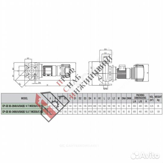 Насос CP-GE 65-3400/A/baqe/5.5 DAB 60191938