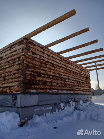 Сруб 8х10м с выносом под веранду