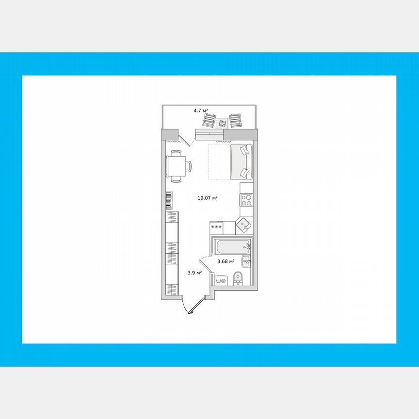 Квартира-студия, 26,2 м², 21/21 эт.