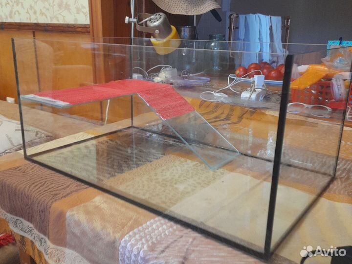 Аквариум для черепахи. Обогреватель, фильтр, лампа