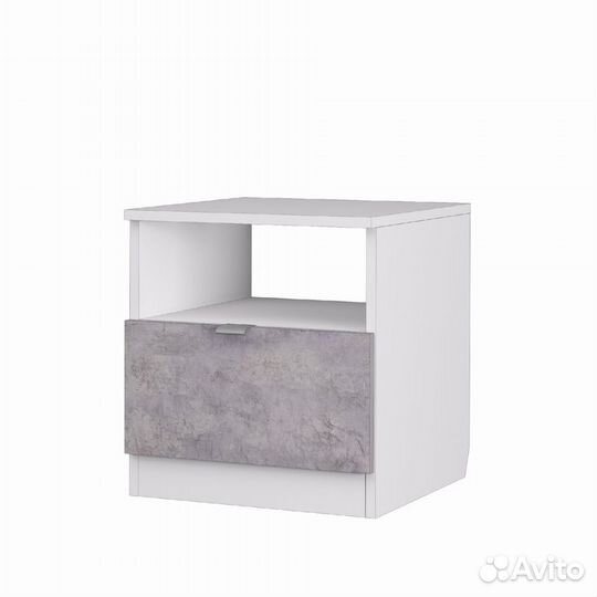 Акцент №13 (Тумба 400, фур.) (белое сияние/цемент