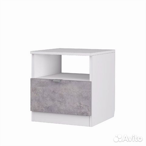 Акцент №13 (Тумба 400, фур.) (белое сияние/цемент