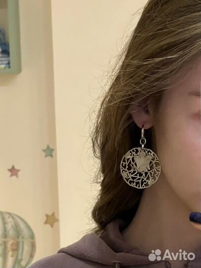 Сережки серебро