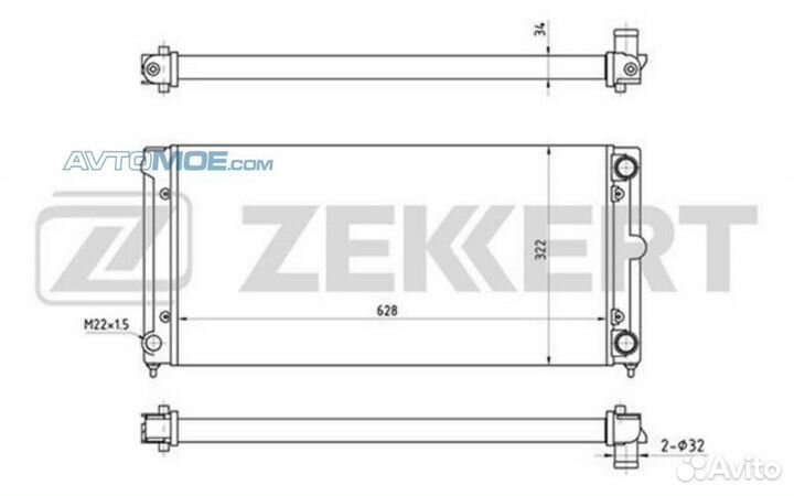 Радиатор охл. дв. VW Passat III IV 88- MK1034 zekk