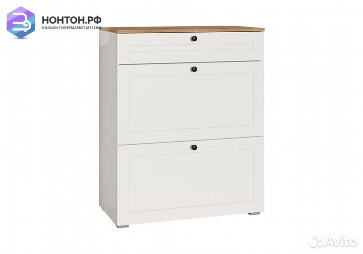 Тумба для обуви Остин 16.121 белый шагрень / дуб в