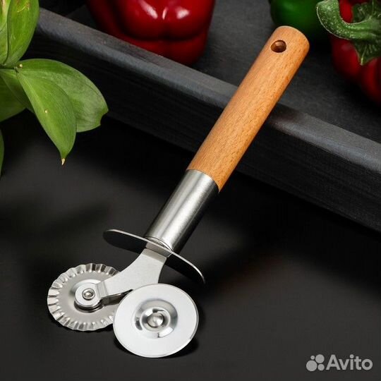 Нож для пиццы и теста Доляна «Валдай», двухсторонн