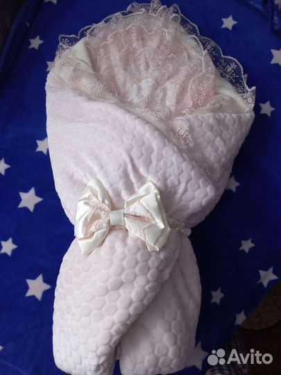 Конверт зимний на выписку для девочки