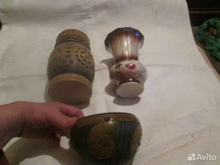 Фарфоровая ваза, кнр, керамика, дерево, новые