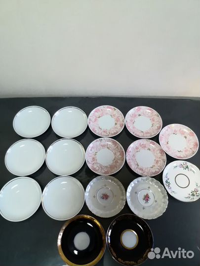 Блюдца от сервизов СССР Вербилки Коростень лф3