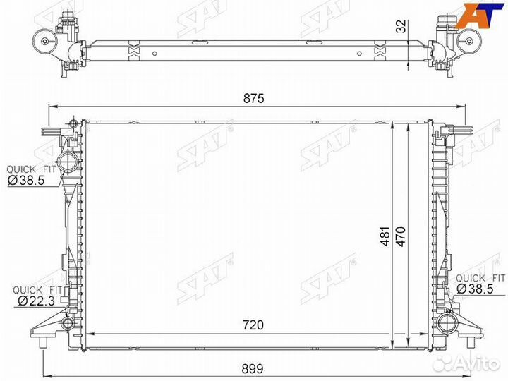 Радиатор Audi A4 15- / A5 16- / A8 17- / Q5 16- / Volkswagen Touareg 14- / Audi Audi A4 16-20 / RS5