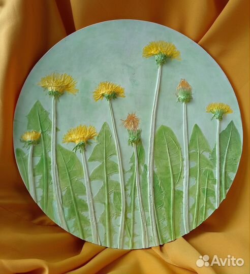 Ботанический барельеф 28см. Декор для дома