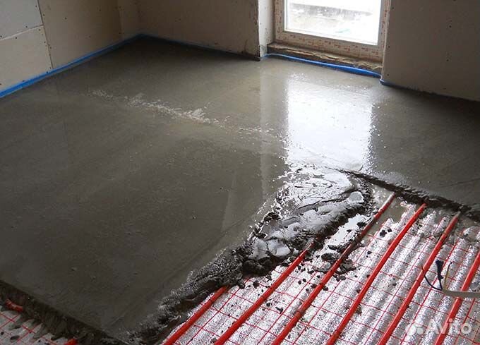 Монтаж отопления, теплый пол + стяжка