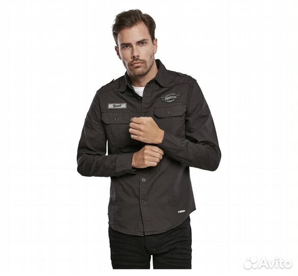 Рубашка Brandit Luis Vintageshirt 4023.2 чёрная