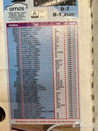 Поперечины на крышу Mitsubishi L200