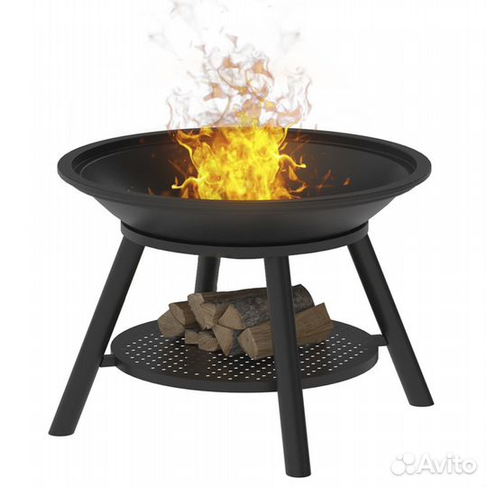 Чугунная костровая чаша с грилем