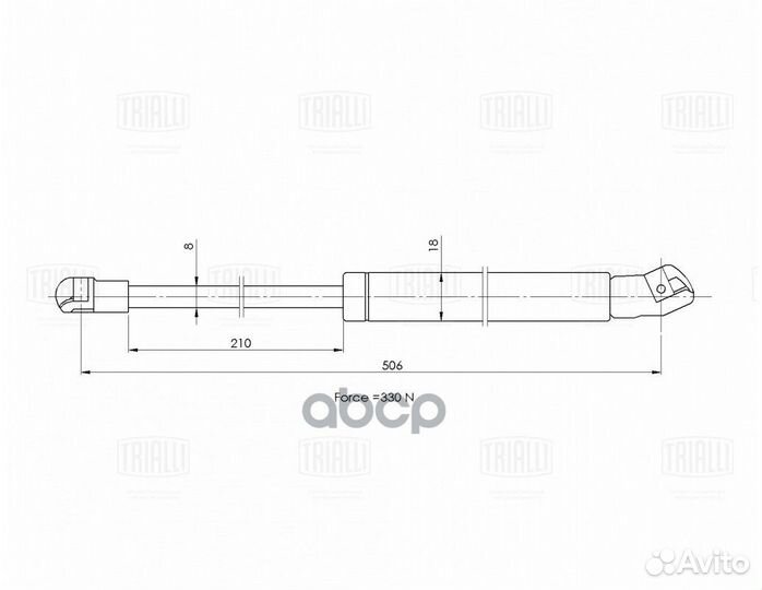 Амортизатор (упор) для а/м Peugeot 207 (06) хе