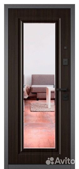 Железная дверь с зеркалом