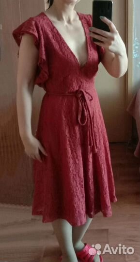 Платье миди кружевное Boohoo 46 размер