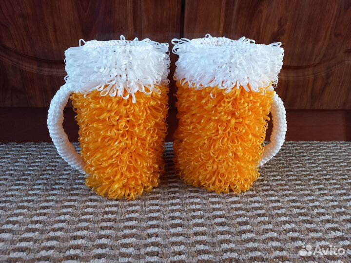 Мочалка-астра, пивная кружка