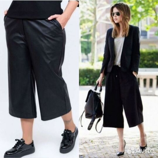 Штаны кюлоты Zara 44р,вторые эко кожа 48р