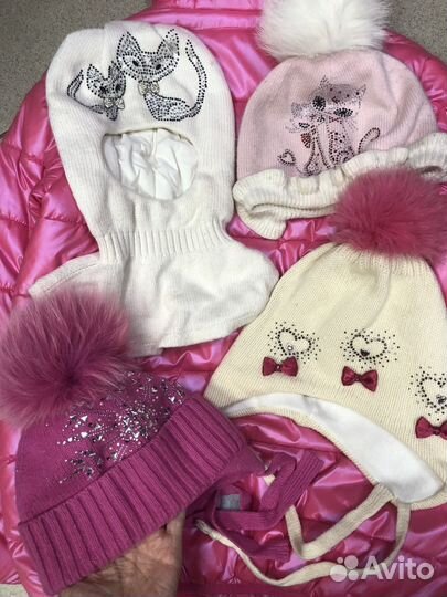 Шапка чоби и котик на 5-7 лет зимняя